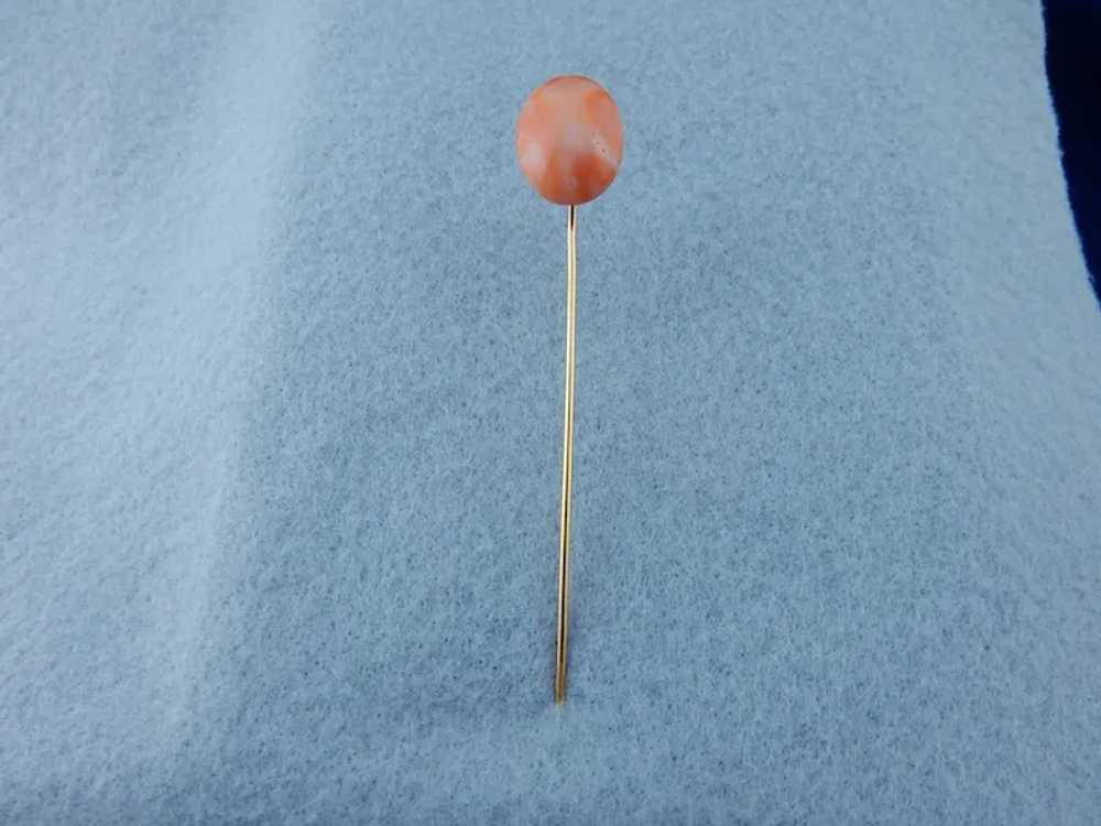 14k Vintage Natural Coral Stick Pin - image 5