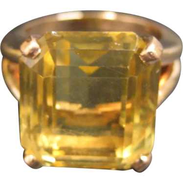 Vintage 14K Rose Gold Citrine Ring