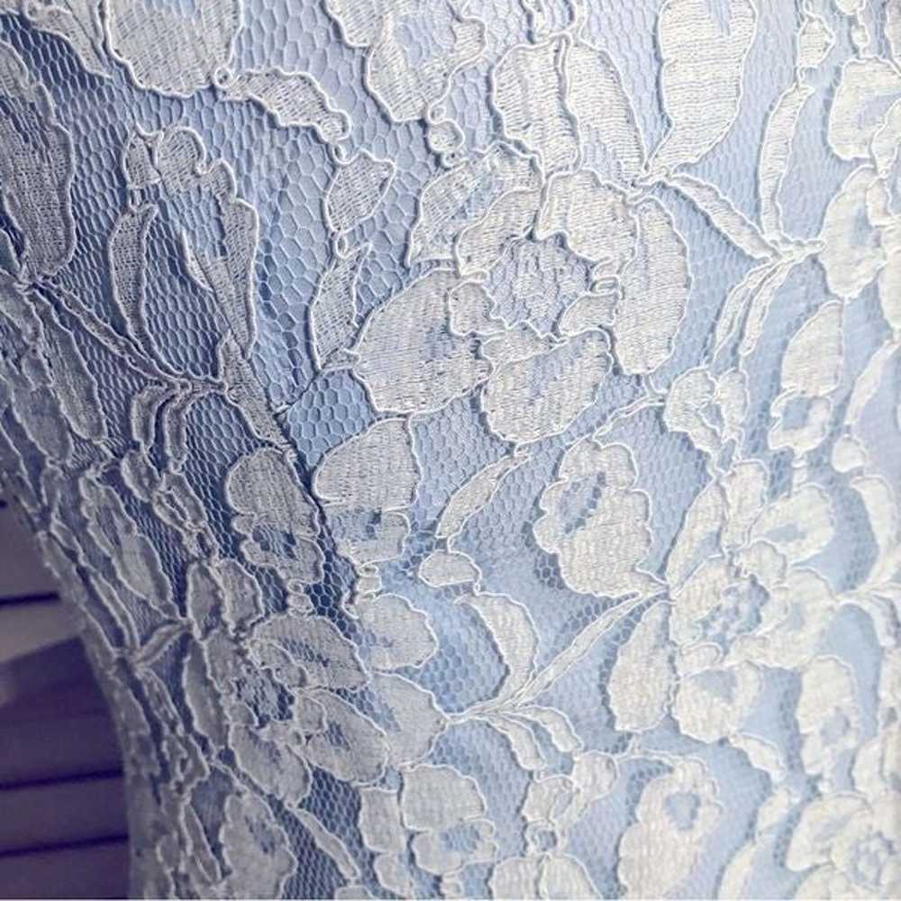 Vintage 60s 70s floral pattern baby blue lace sho… - image 6