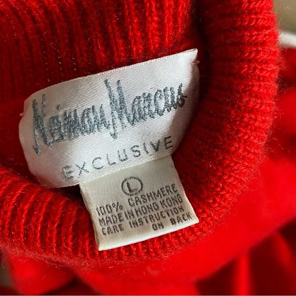 Vintage Neiman Marcus Cashmere Turtleneck Red Kni… - image 6