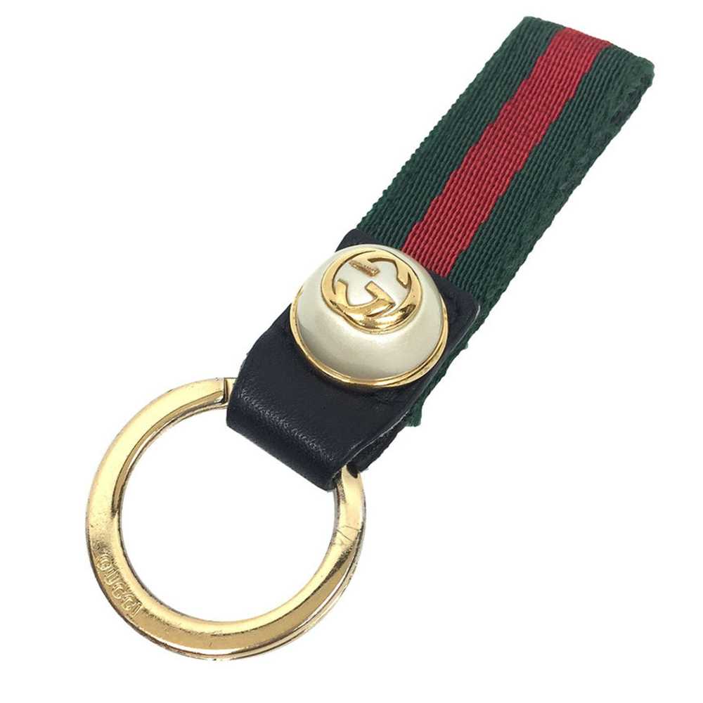 Gucci GUCCI Webbing Line Pearl Keyring Keychain G… - image 1