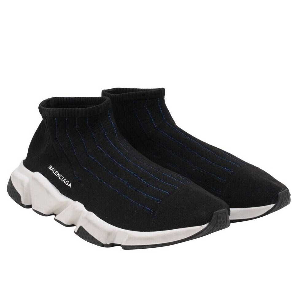 Balenciaga Speed Sock Trainers Black White Blue S… - image 9