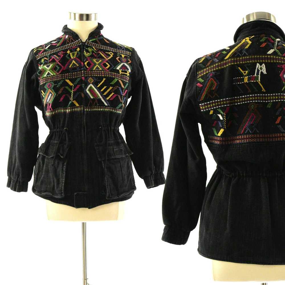 Catalina 90s Vintage Womens M Black Embroidered J… - image 1