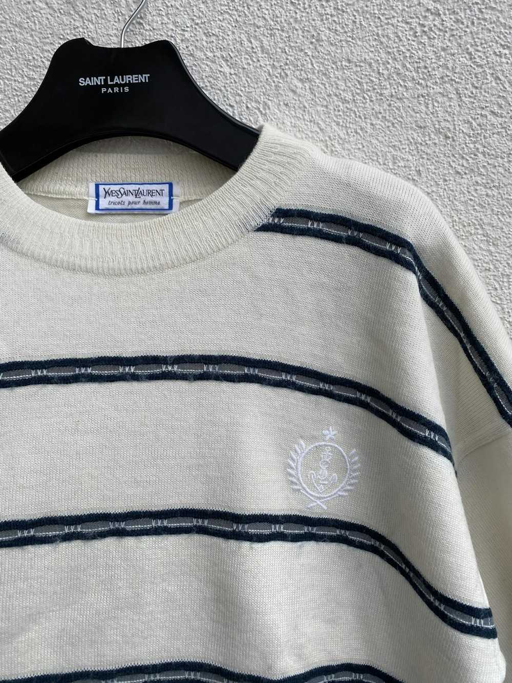 Yves Saint Laurent 90’s Wool YSL Sweater Cream Wh… - image 3