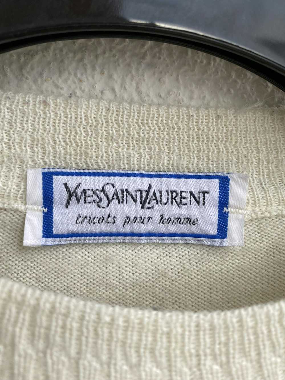 Yves Saint Laurent 90’s Wool YSL Sweater Cream Wh… - image 4