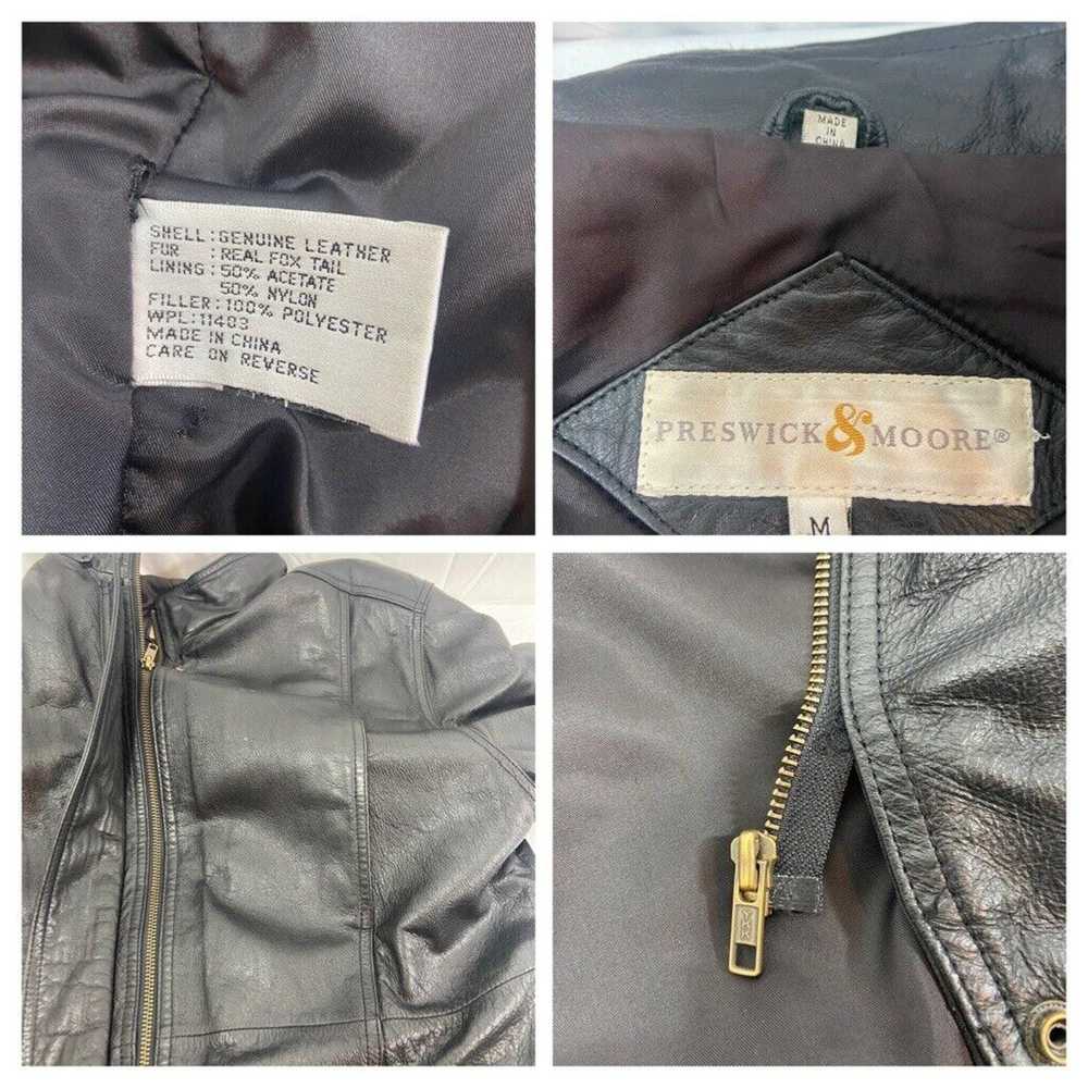 Other Preswick & Moore Black Leather Jacket Coat … - image 7
