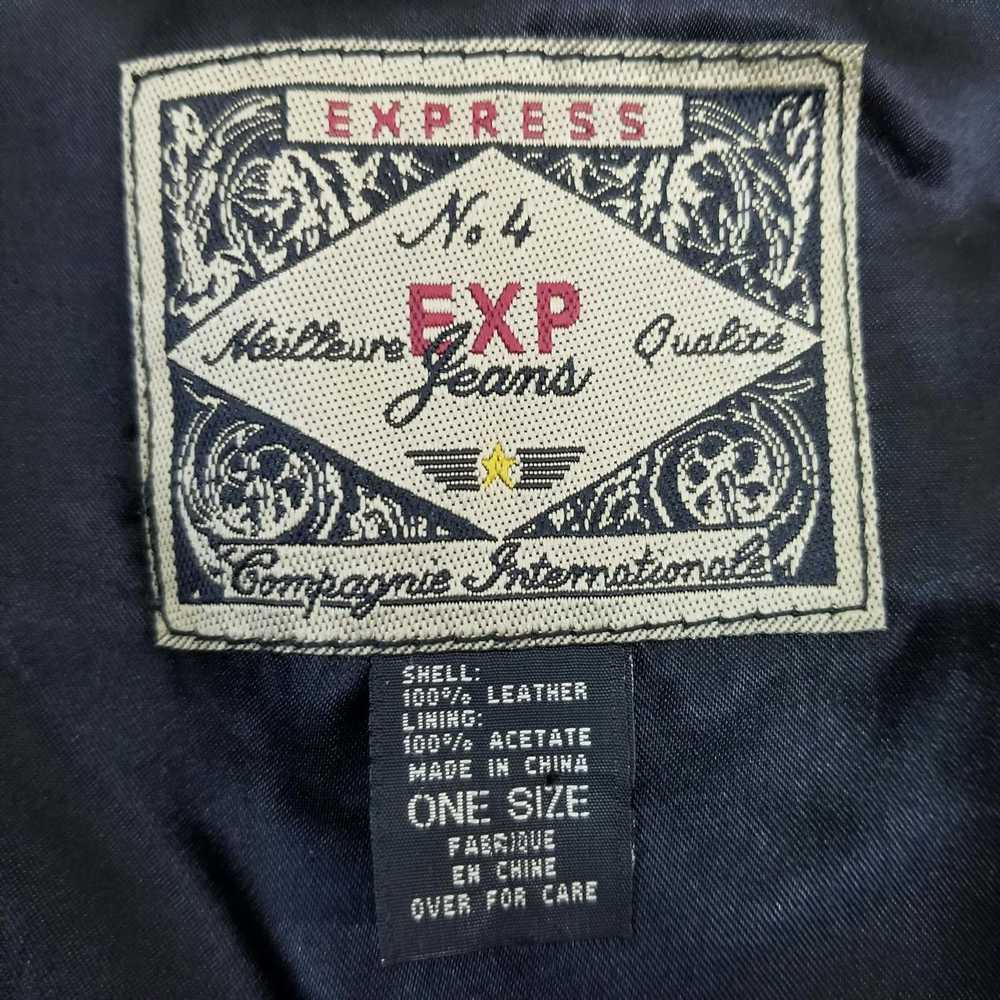 Express Express OS Vntage 90s Black Leather Vest … - image 2