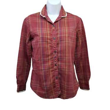 Vintage Daisy Red Plaid Gingham Western Top Blouse