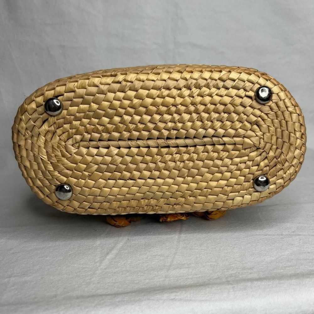 Vintage Vintage 1960s Basket Purse Woven Wicker S… - image 7