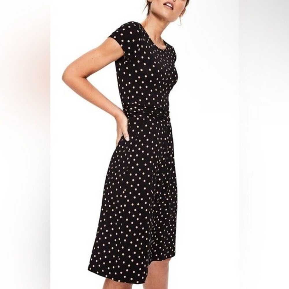 Boden Amelie Jersey Dress Black Chalky Pink Spot … - image 2