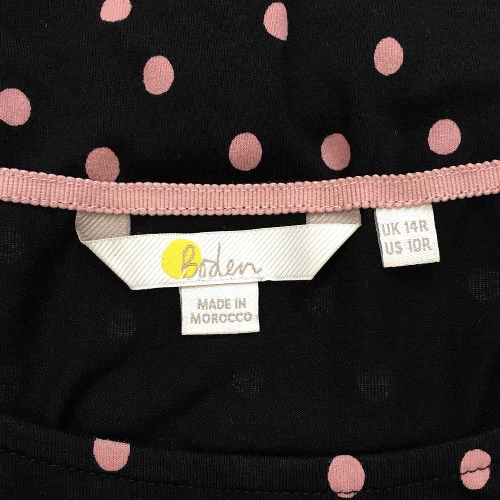 Boden Amelie Jersey Dress Black Chalky Pink Spot … - image 6