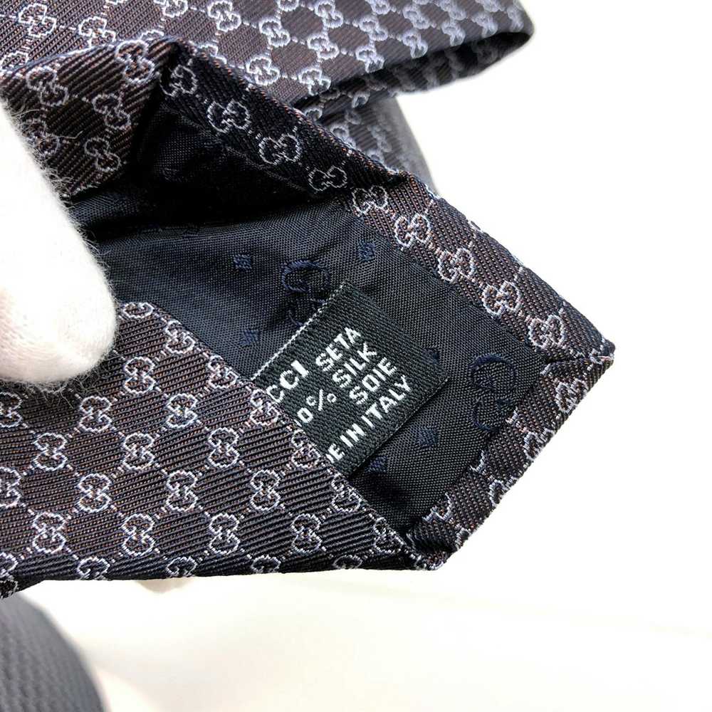 Gucci GUCCI Silk Necktie GG Pattern Navy 100% Men… - image 3