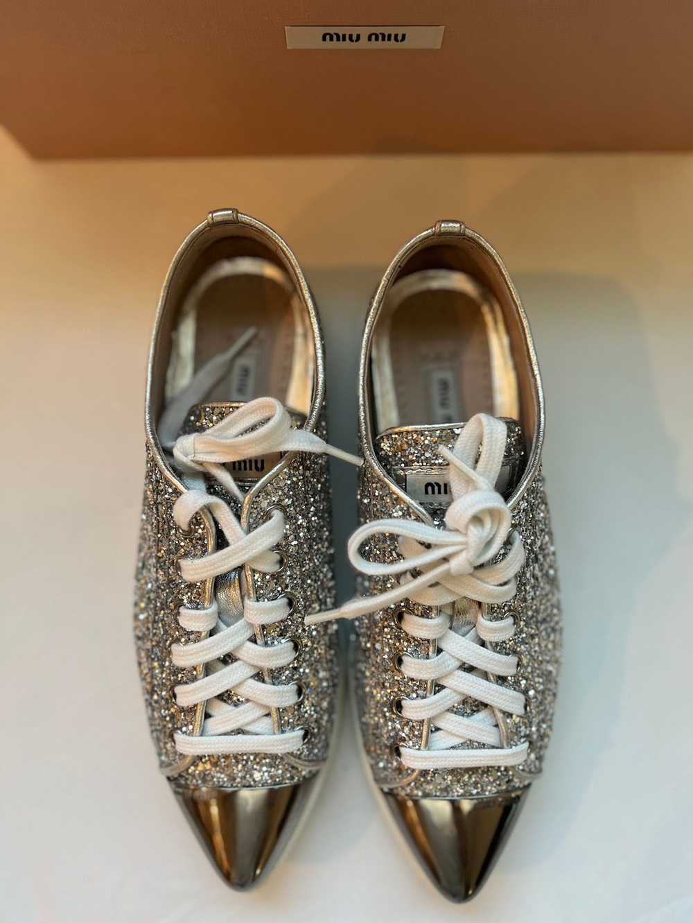 Miu Miu Miu Miu Metallic And Metal Cap Toe Low To… - image 4