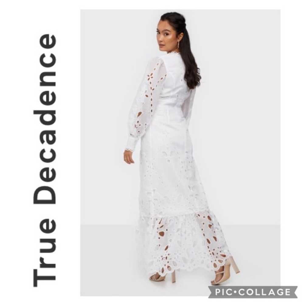TRUE DECADENCE LACE WHITE COTTON MAXI DRESS - image 2