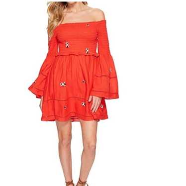Women’s  Red Free People Countless Daisies Dress … - image 1
