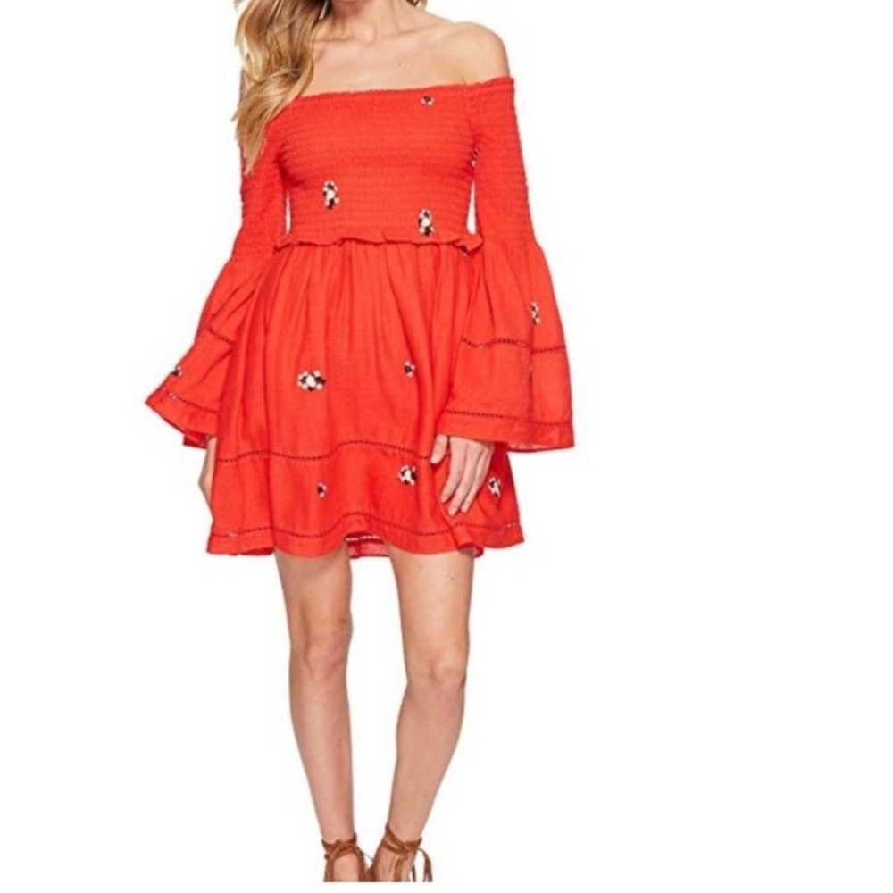 Women’s  Red Free People Countless Daisies Dress … - image 2