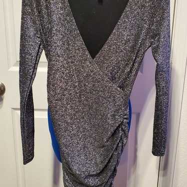 Leith Metallic Body Con Mini Dress - image 1