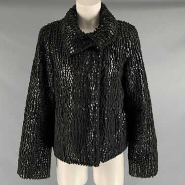 Emporio Armani Black Polyester Textured Jacket