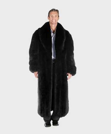Mink Fur Coat MEN'S BLACK FOX FUR COAT