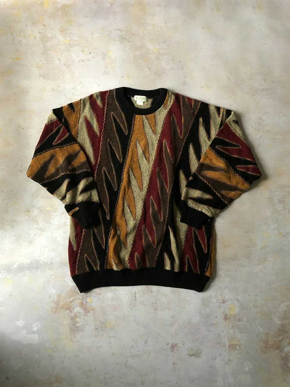 Coloured Cable Knit Sweater × Coogi × Tundra Vint… - image 1