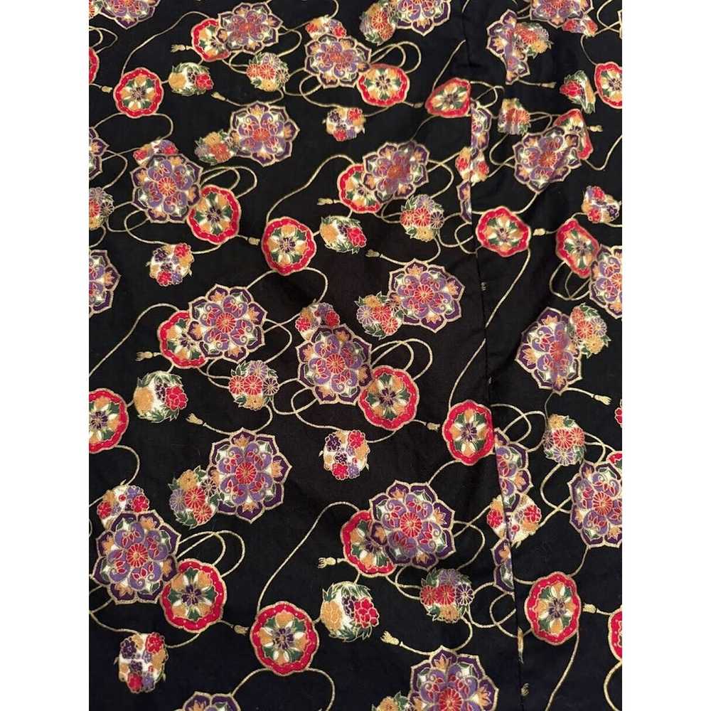 Vintage Kristi Gudnason 2XL Black Floral Pattern … - image 2