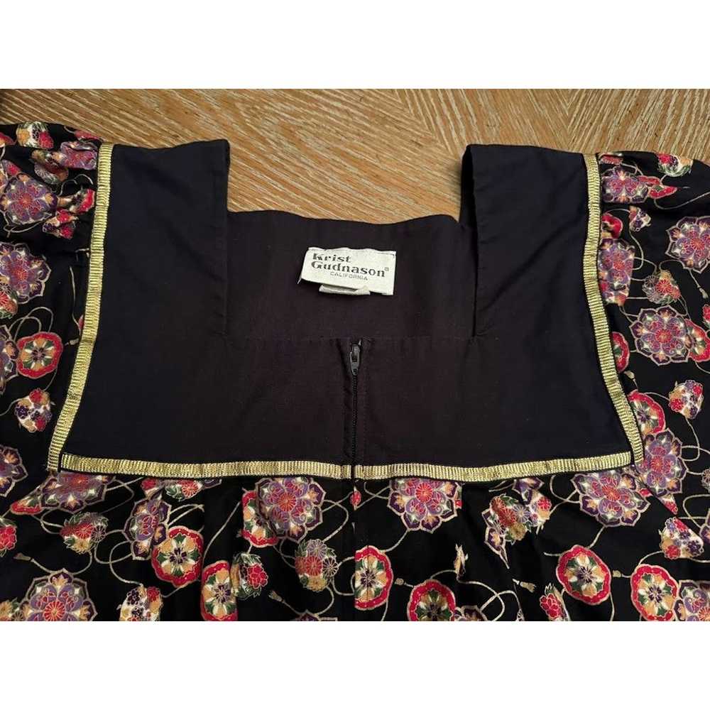 Vintage Kristi Gudnason 2XL Black Floral Pattern … - image 7