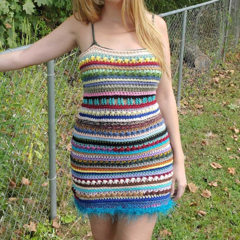 Crochet mini dress - image 4