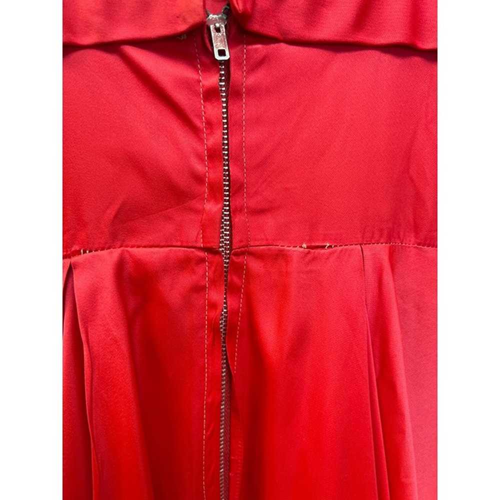 Vintage 50's Red Satin Party Cocktail Dress - image 10
