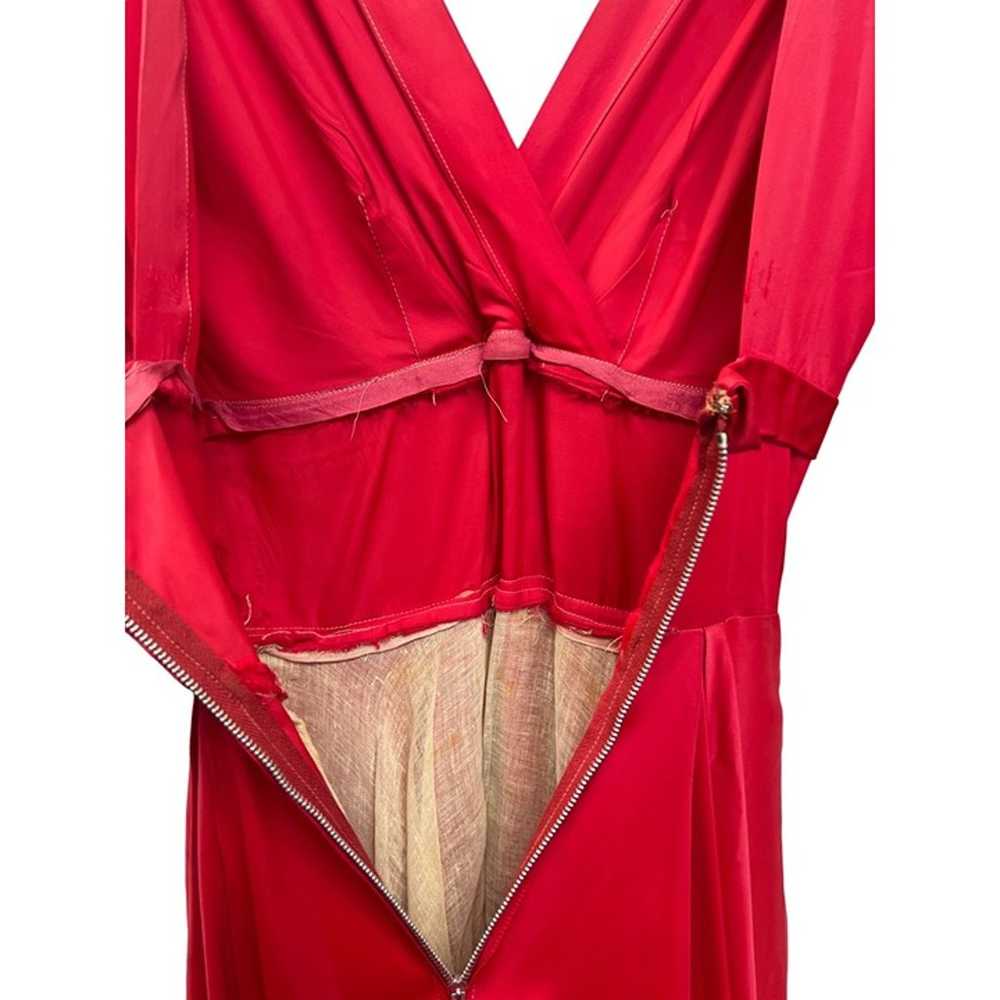 Vintage 50's Red Satin Party Cocktail Dress - image 12