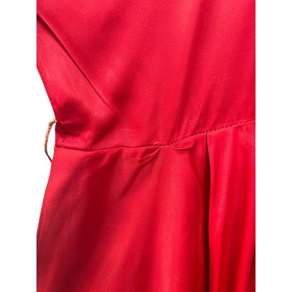 Vintage 50's Red Satin Party Cocktail Dress - image 6