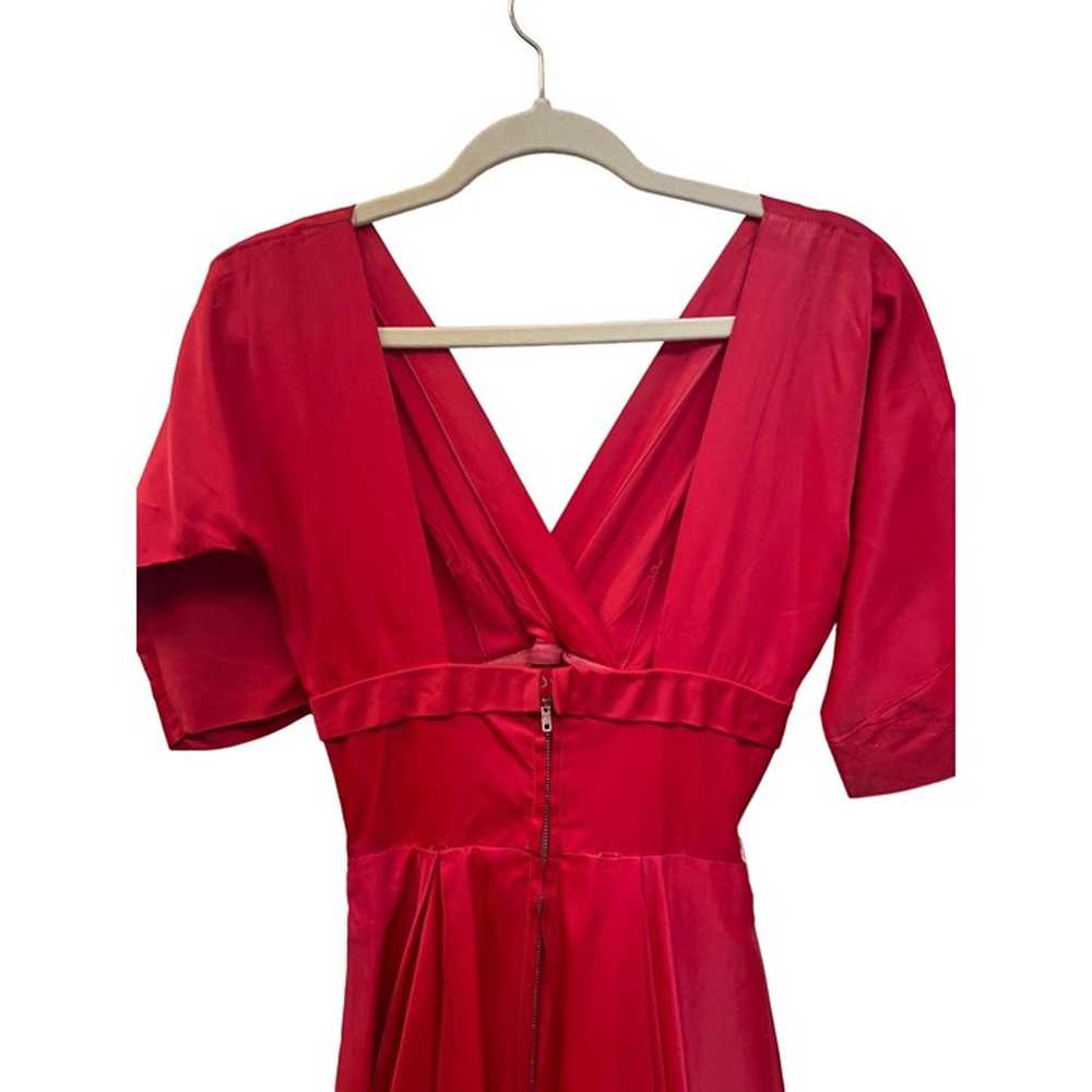 Vintage 50's Red Satin Party Cocktail Dress - image 8