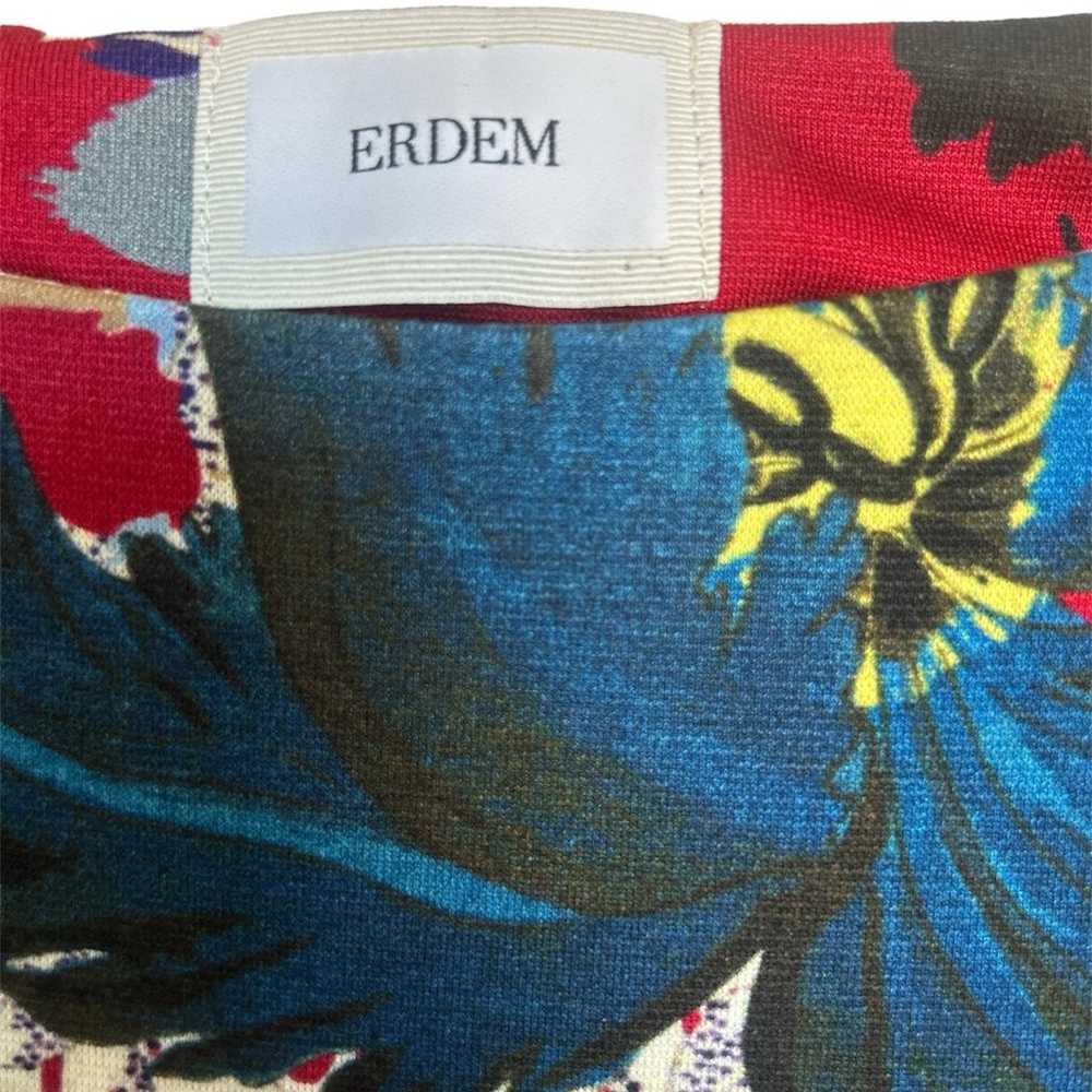 ERDEM Red Blue Floral Print Knee-Length Dress Siz… - image 2