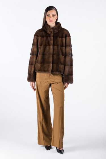 Mink Fur Coat WOMEN'S SHORT BROWN MINK COAT