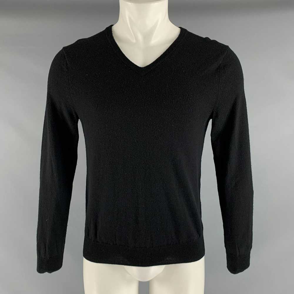 J.Crew Black Merino Wool VNeck Pullover - image 1