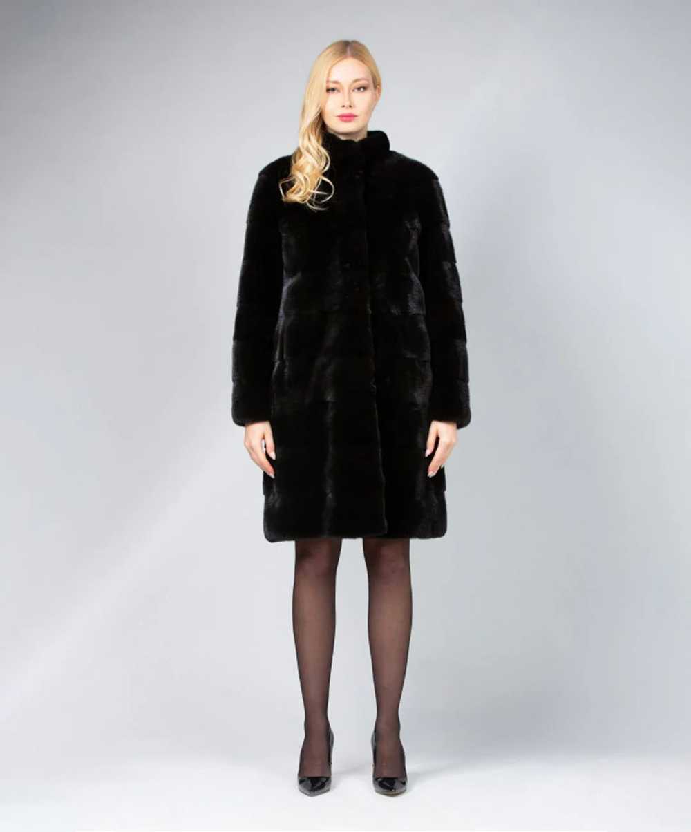 Mink Fur Coat WOMEN'S BLACKGLAMA LONG MINK COAT - image 3