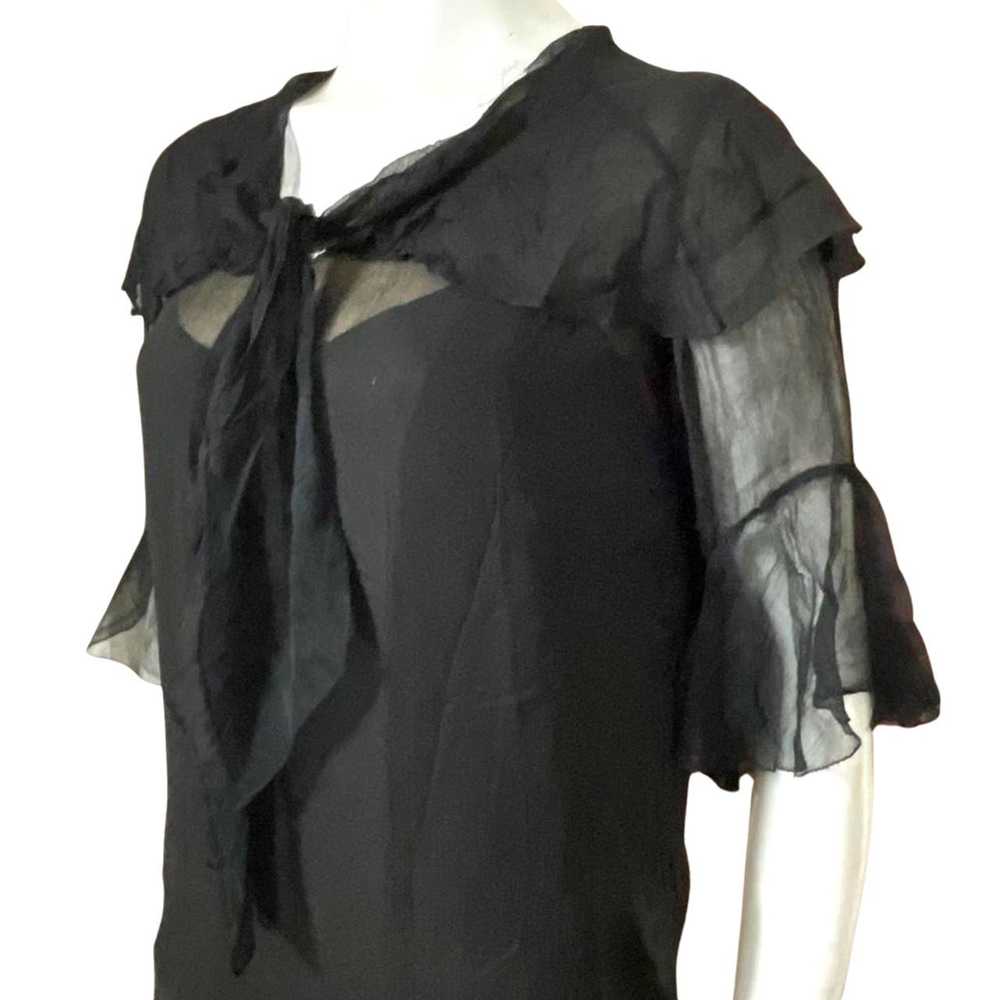 Antique × Vintage Vintage 1930s Black Silk Dress … - image 2