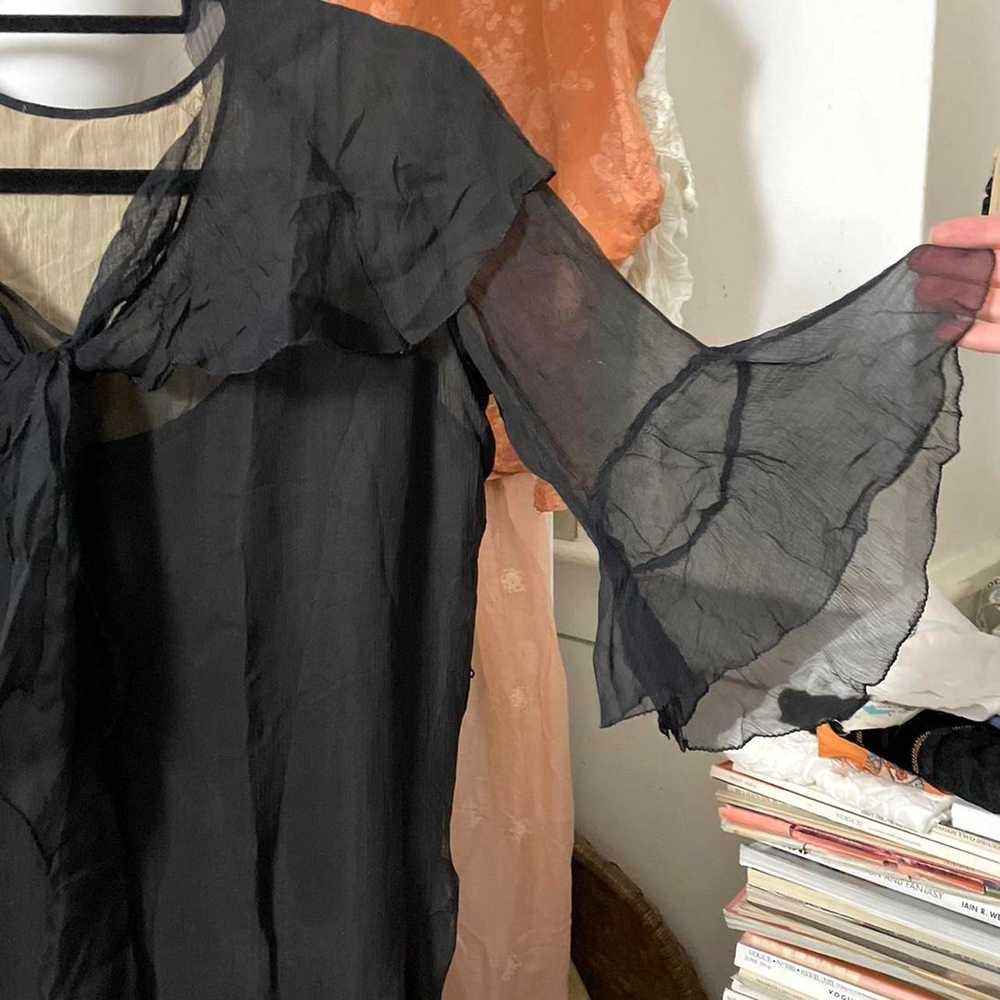 Antique × Vintage Vintage 1930s Black Silk Dress … - image 7