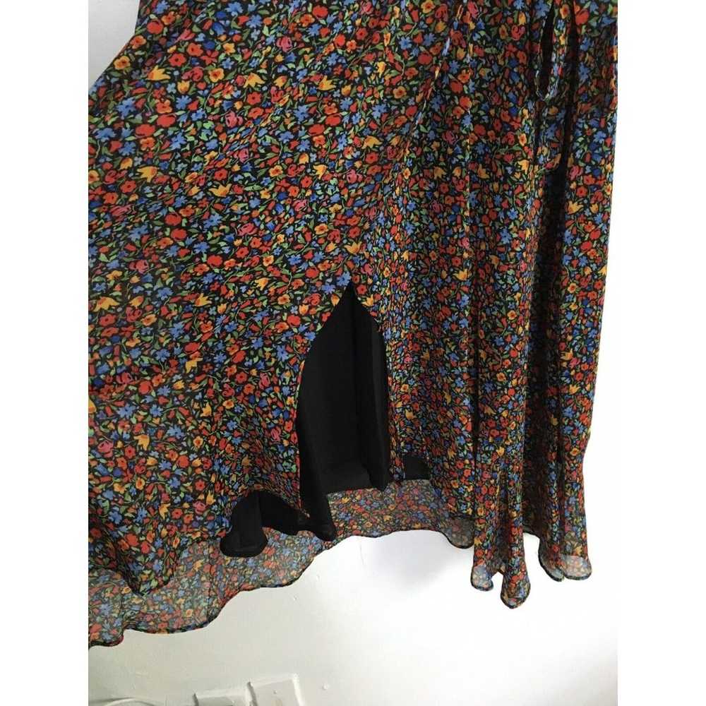 SALONI Midi Dress Floral Print Ruffle Flare Puff … - image 10