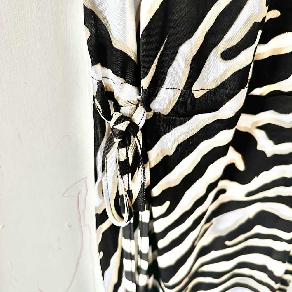 Iceberg Black White Zebra Animal Print Slinky Dro… - image 10