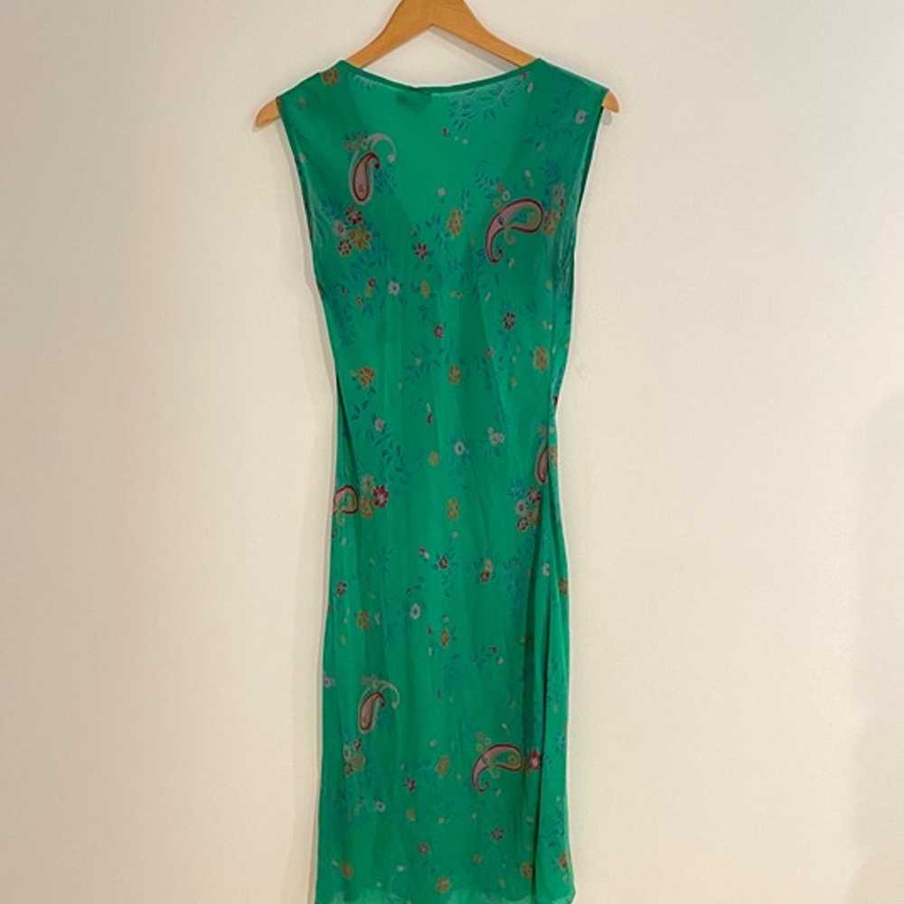 Tracy Feith Green Raj Silk Slip Dress Vintage - image 10