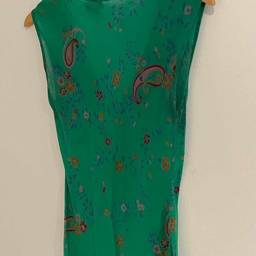 Tracy Feith Green Raj Silk Slip Dress Vintage - image 11