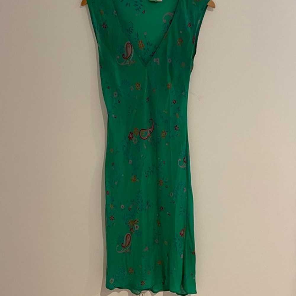 Tracy Feith Green Raj Silk Slip Dress Vintage - image 3