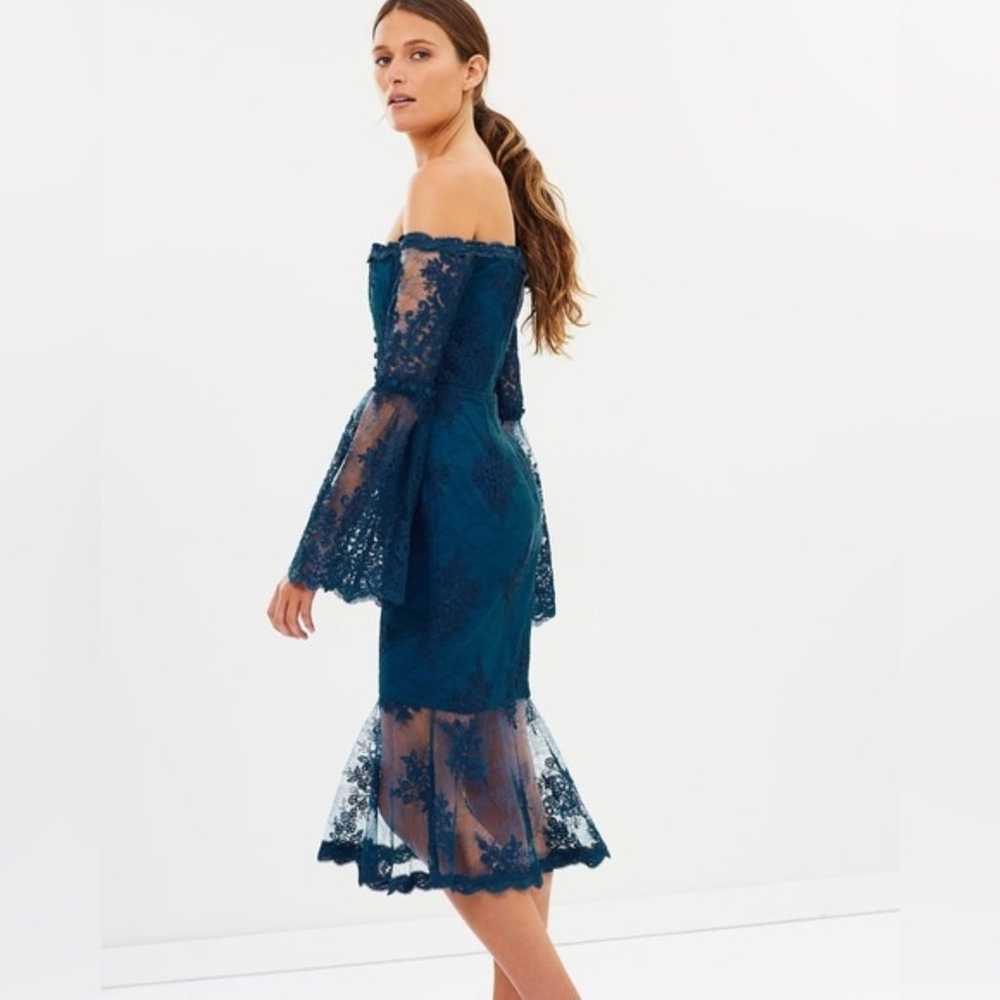 Nicholas Blue Lace Octavia Cocktail Dress Gown - … - image 3