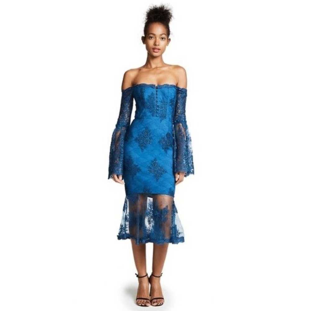 Nicholas Blue Lace Octavia Cocktail Dress Gown - … - image 6