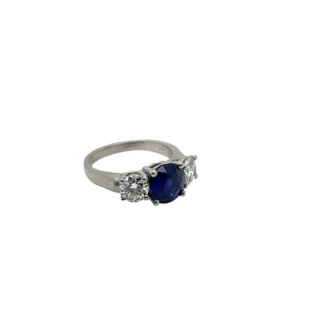 Platinum Sapphire and Diamond Ring - image 4