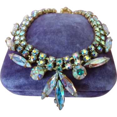 DRAMATIC 1950s Glass Necklace,Aurora Borealis,Spa… - image 1