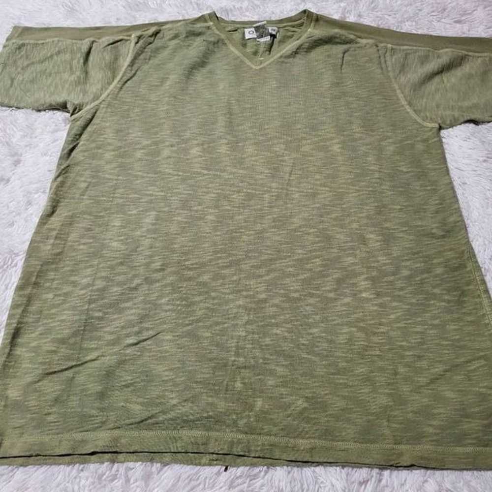 Orvis men v-neck short sleeve green solid pullove… - image 4