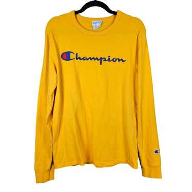 Champion Shirt Mens Small Yellow Embroidered Spel… - image 1