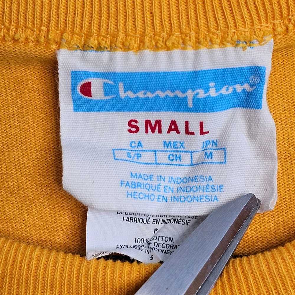 Champion Shirt Mens Small Yellow Embroidered Spel… - image 3