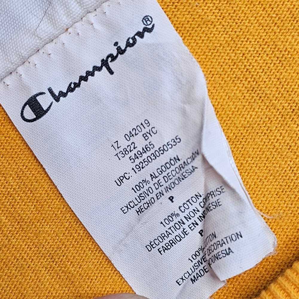 Champion Shirt Mens Small Yellow Embroidered Spel… - image 4